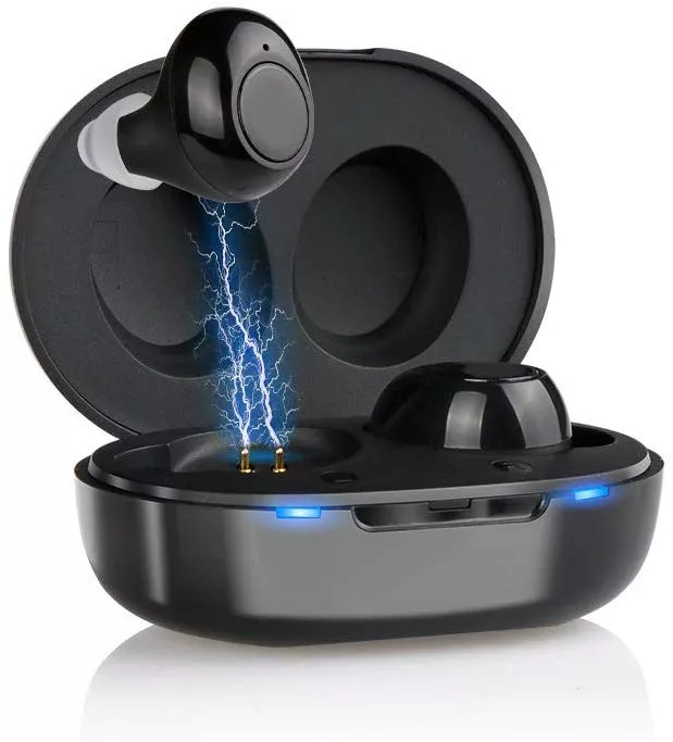 JH-A39 Rechargeable ITE Hearing Aids Jinghao USB Rechargeable Earphone Ear Hole Type Left and Right Both Ears Lightweight Compact Clean and Clear Sound (Black)